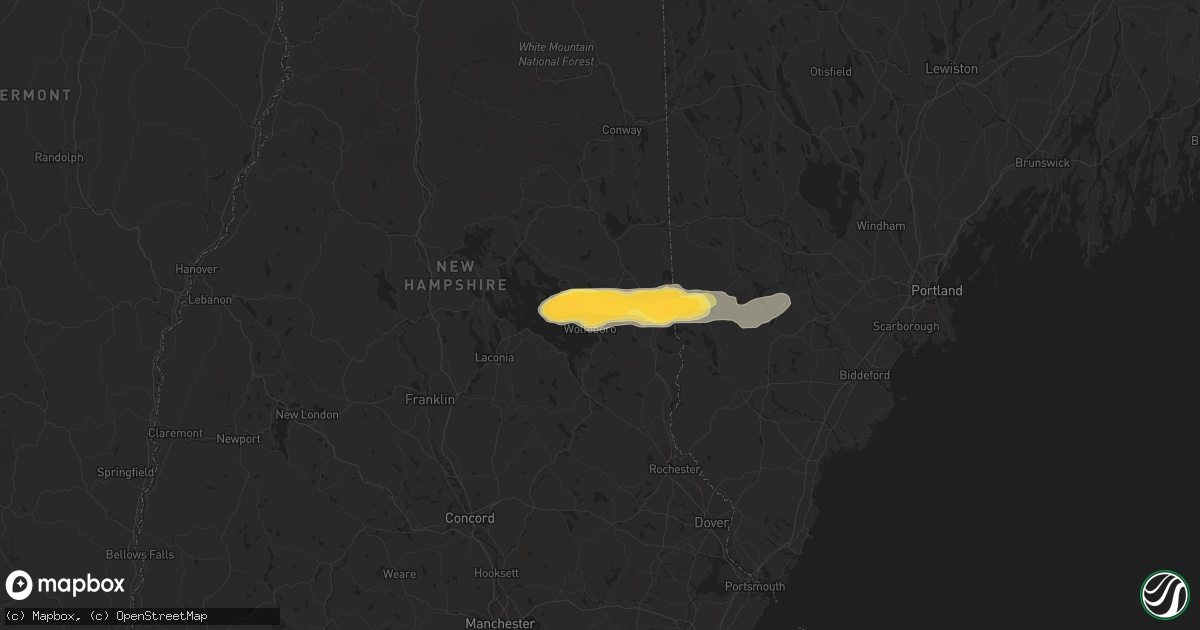 Hail map in Wolfeboro, NH on August 26, 2022