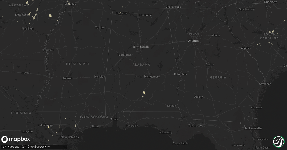 Hail map in Alabama on August 26, 2023