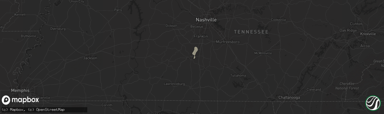Hail map in Columbia, TN on August 26, 2023