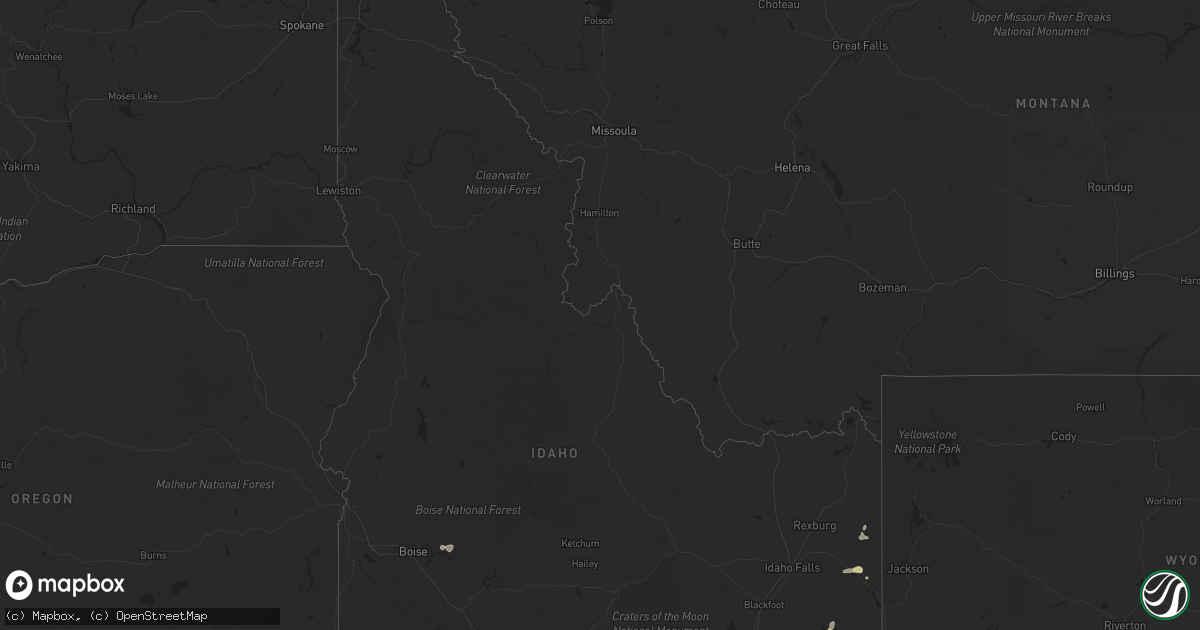 Hail map in Idaho on August 26, 2023