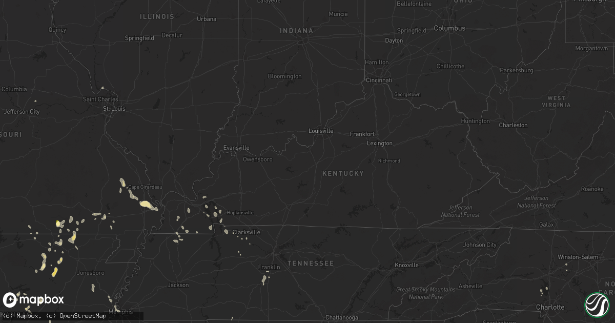 Hail map in Kentucky on August 26, 2023