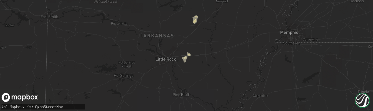 Hail map in Lonoke, AR on August 26, 2023