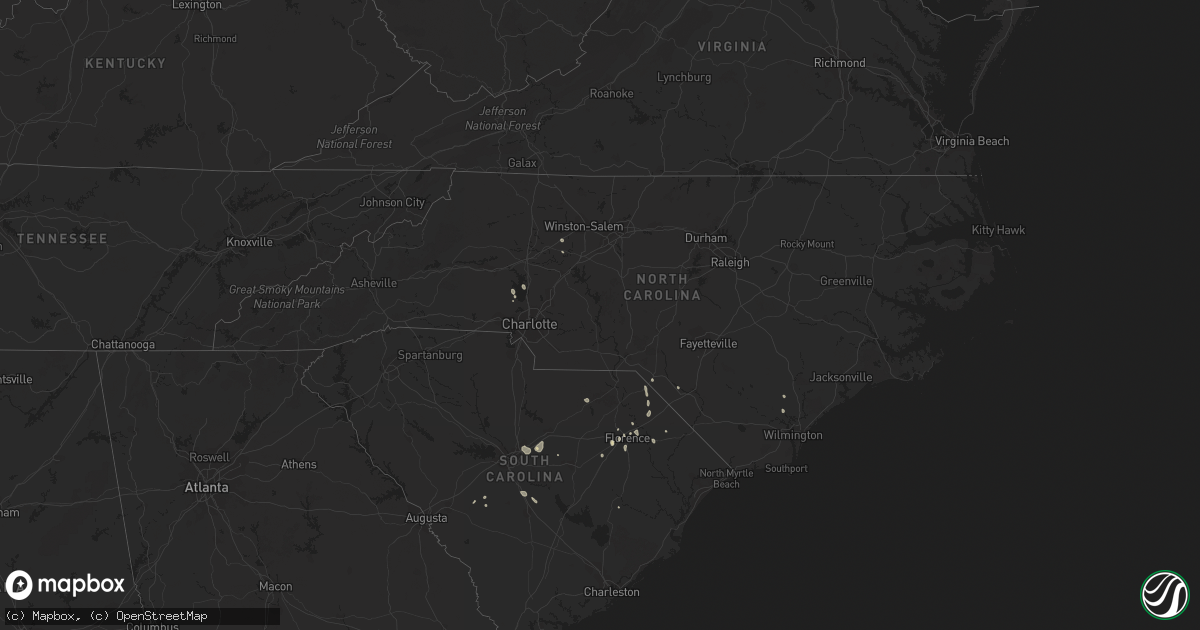 Hail map in North Carolina on August 26, 2023