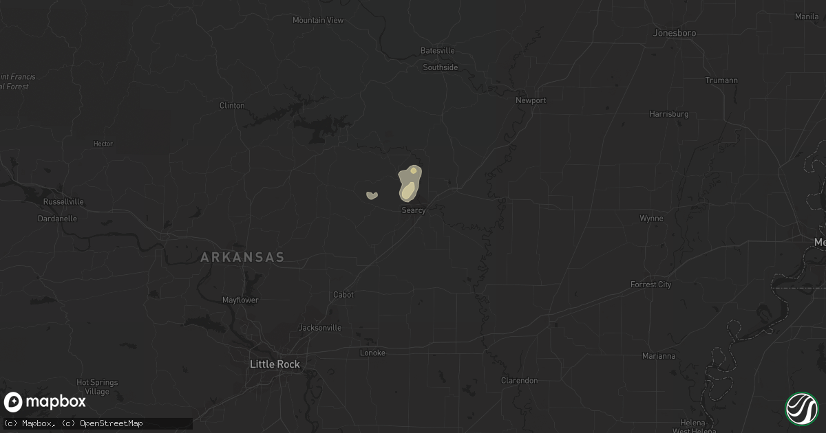 Hail map in Searcy, AR on August 26, 2023