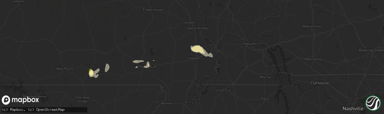 Hail map in Sikeston, MO on August 26, 2023