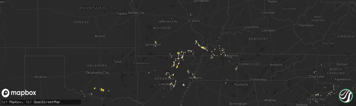 Hail map on August 26, 2023