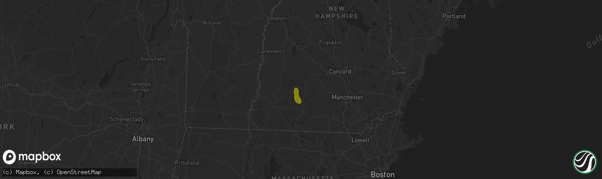 Hail map in Antrim, NH on August 26, 2024