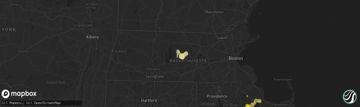 Hail map in Barre, MA on August 26, 2024