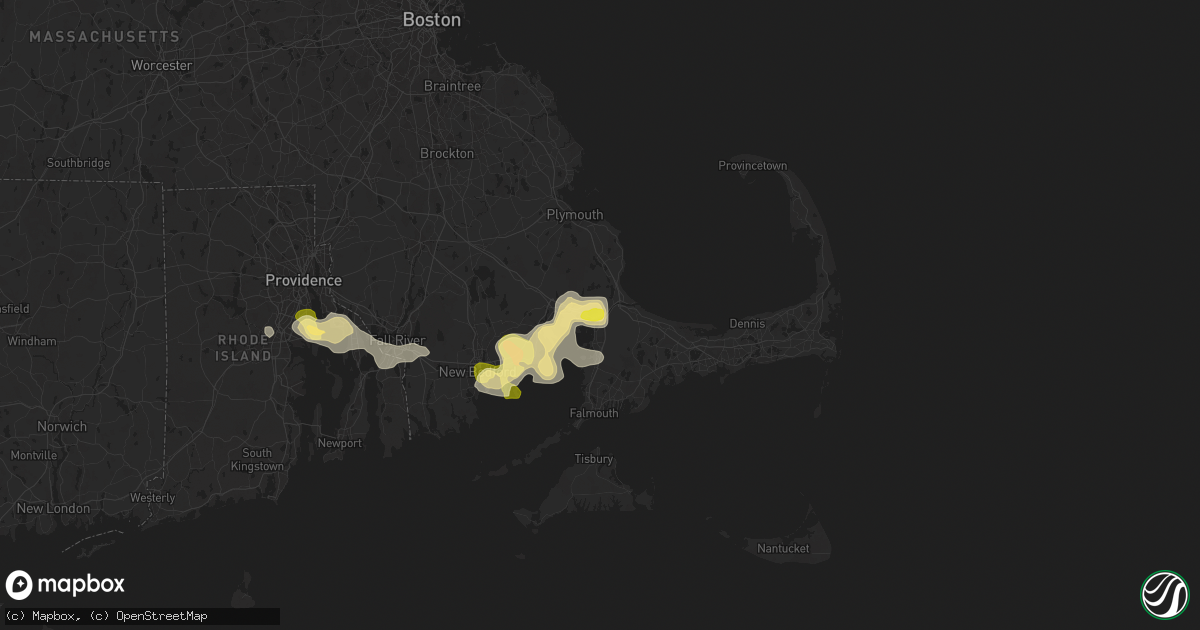 Hail map in Buzzards Bay, MA on August 26, 2024