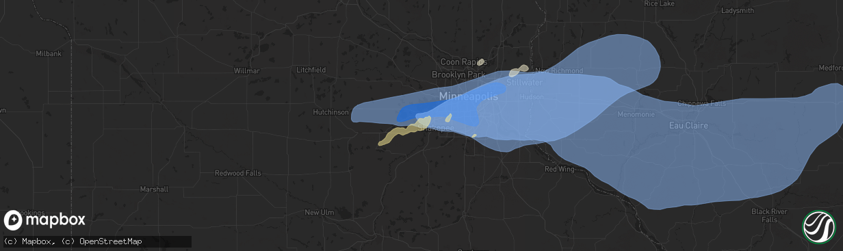 Hail map in Chaska, MN on August 26, 2024