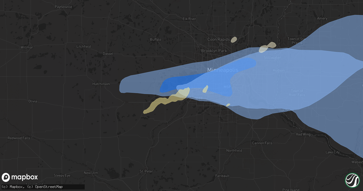 Hail map in Chaska, MN on August 26, 2024