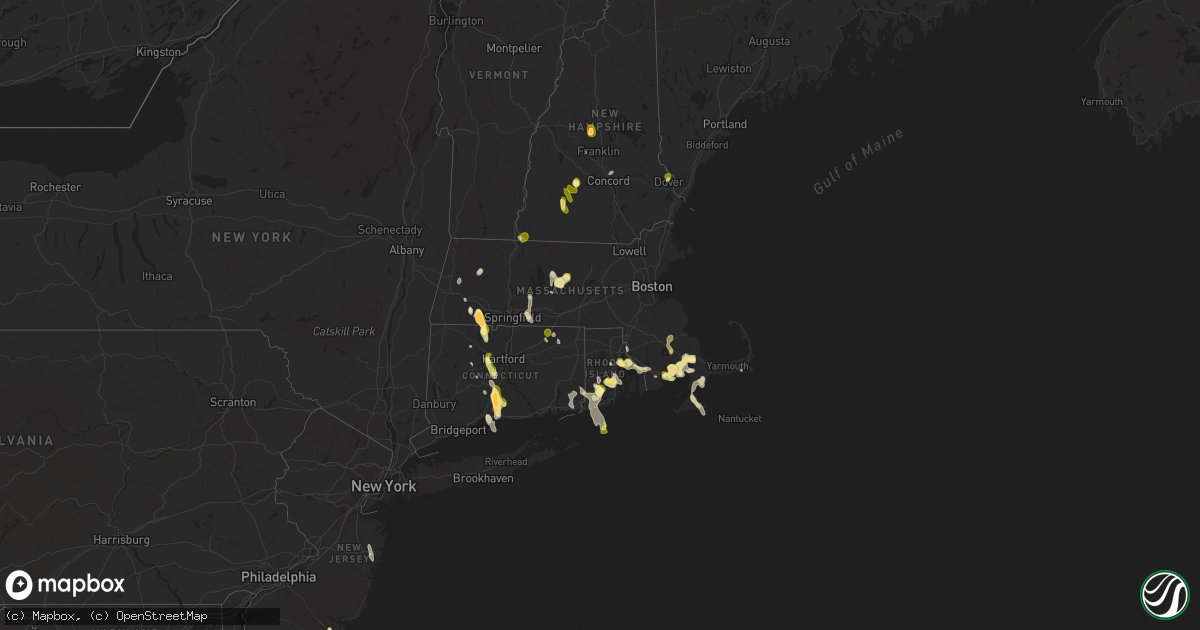 Hail map in Connecticut on August 26, 2024