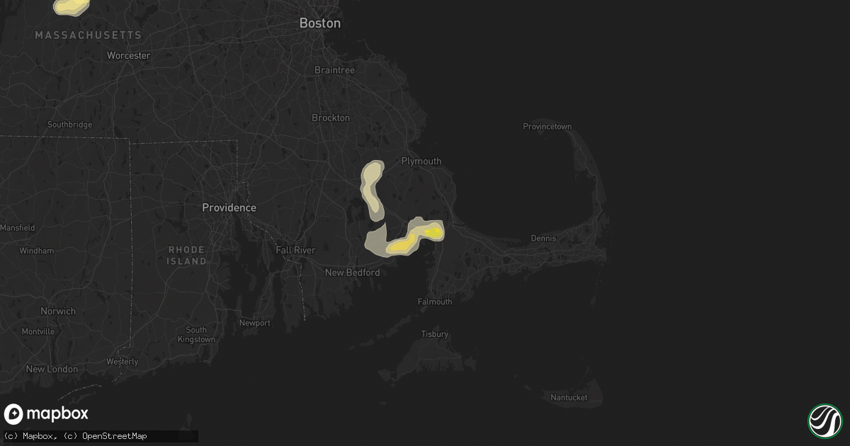 Hail map in East Wareham, MA on August 26, 2024