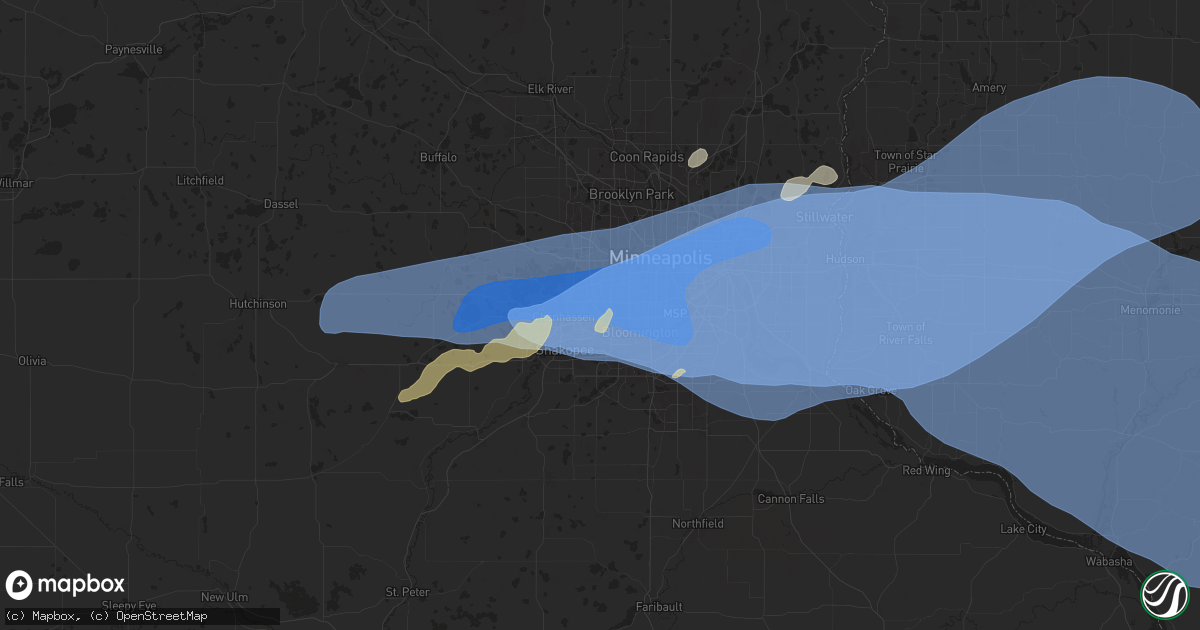 Hail map in Eden Prairie, MN on August 26, 2024