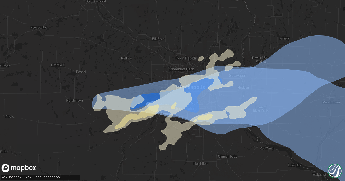 Hail map in Hopkins, MN on August 26, 2024