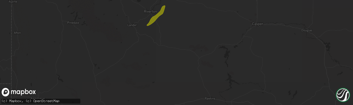 Hail map in Jeffrey City, WY on August 26, 2024