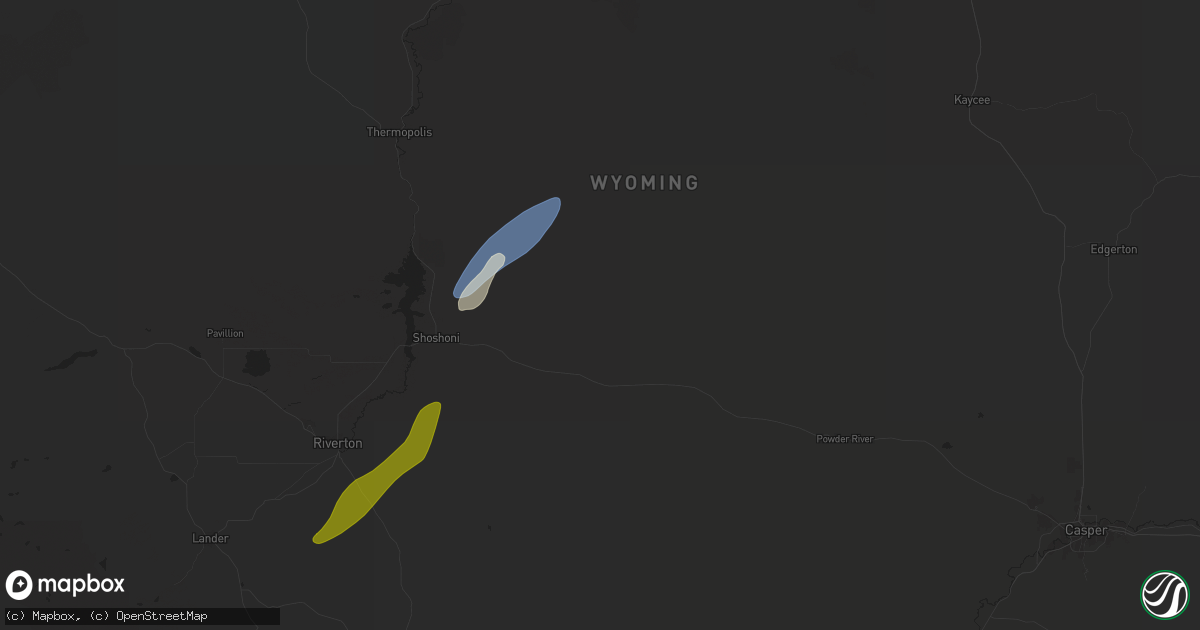 Hail map in Lysite, WY on August 26, 2024
