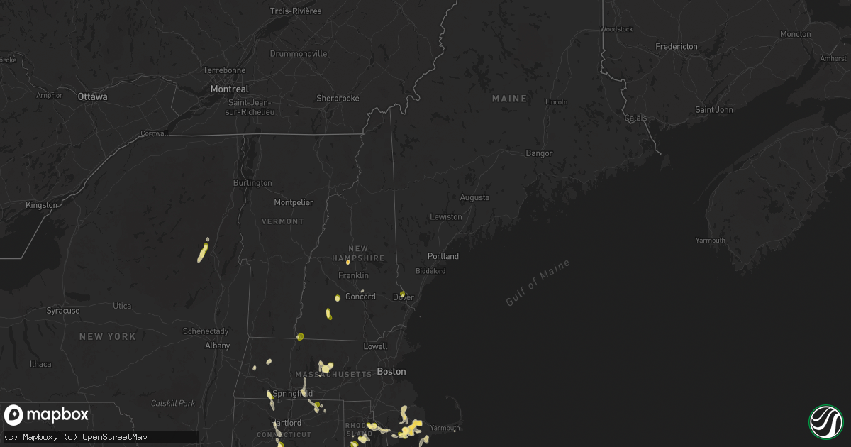 Hail map in Maine on August 26, 2024