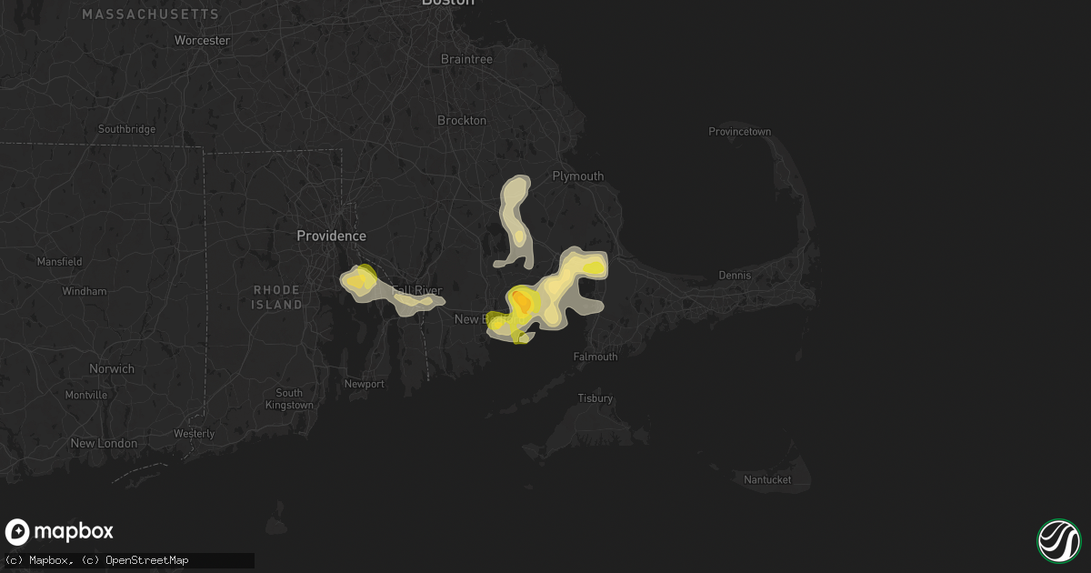 Hail map in Marion, MA on August 26, 2024