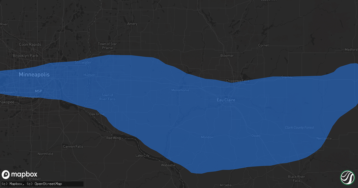Hail map in Menomonie, WI on August 26, 2024
