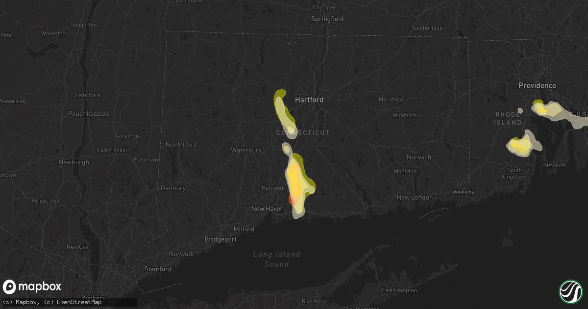Hail map in Meriden, CT on August 26, 2024