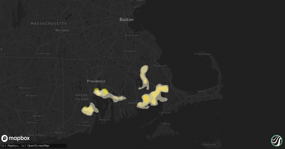 Hail map in Middleboro, MA on August 26, 2024