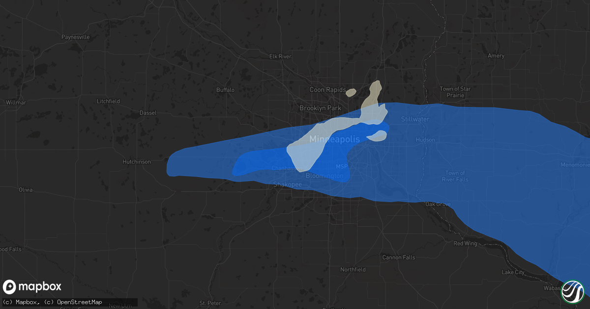 Hail map in Minnetonka, MN on August 26, 2024