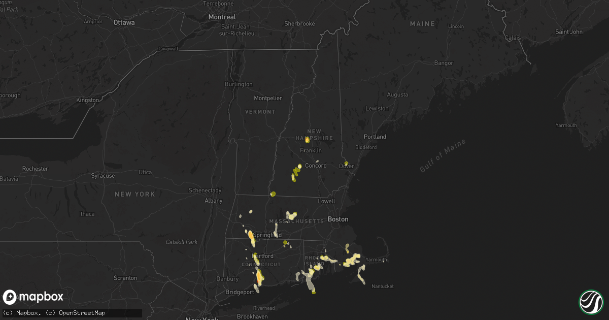 Hail map in New Hampshire on August 26, 2024