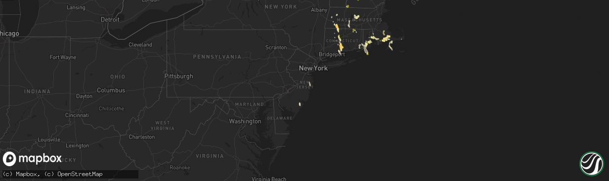 Hail map in New Jersey on August 26, 2024