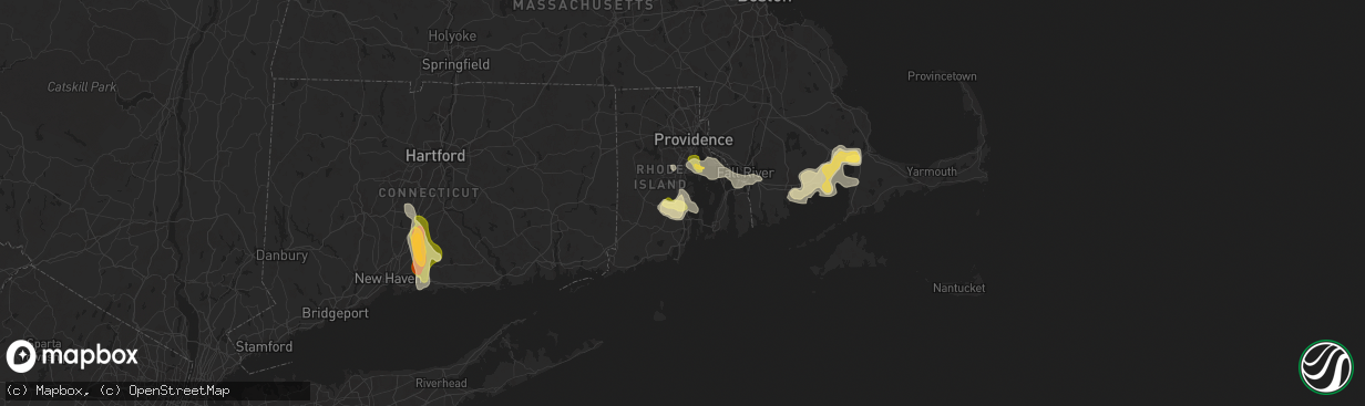 Hail map in North Kingstown, RI on August 26, 2024