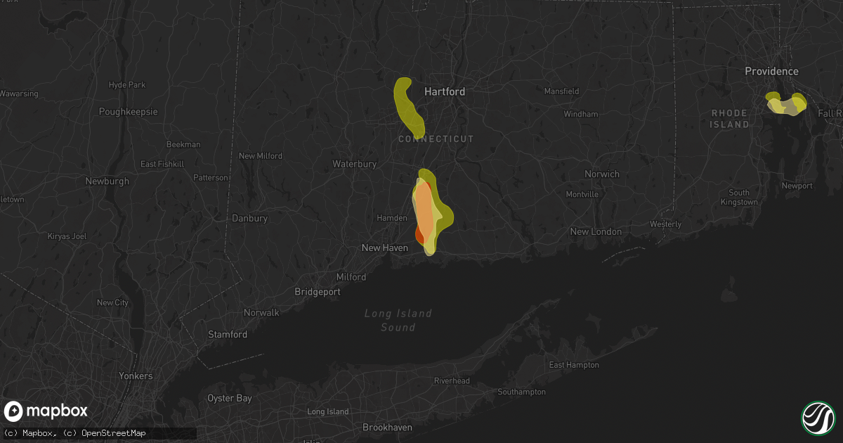 Hail map in Northford, CT on August 26, 2024
