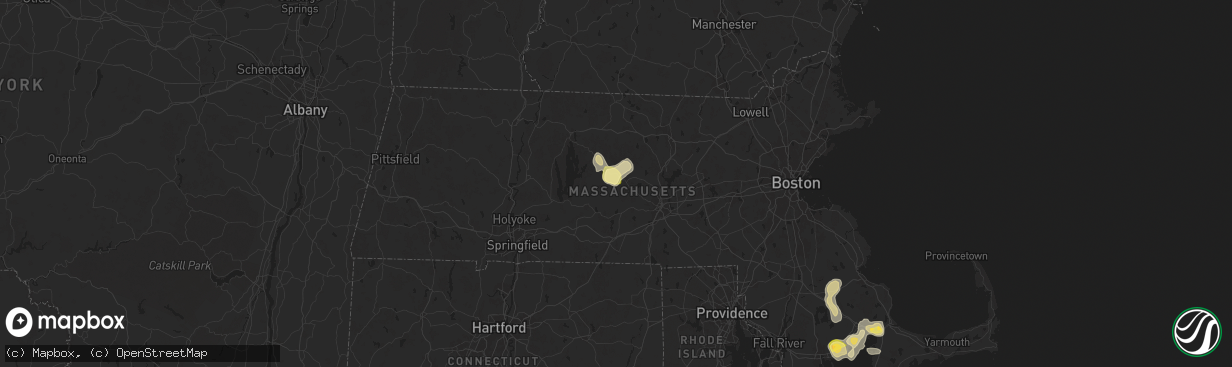 Hail map in Oakham, MA on August 26, 2024