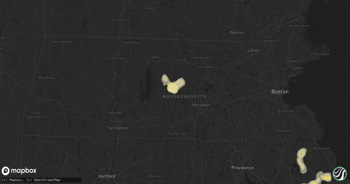 Hail map in Oakham, MA on August 26, 2024