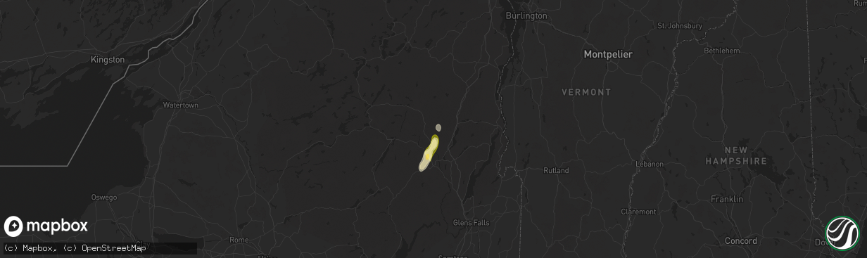 Hail map in Olmstedville, NY on August 26, 2024