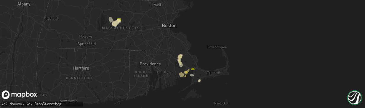 Hail map in Plympton, MA on August 26, 2024