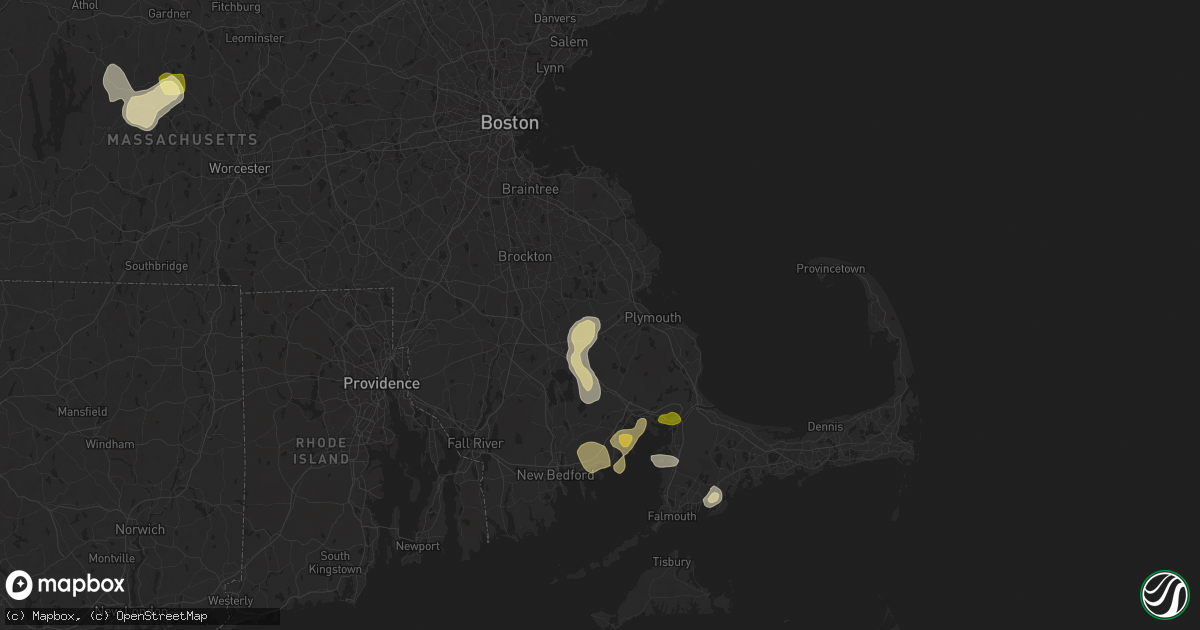 Hail map in Plympton, MA on August 26, 2024