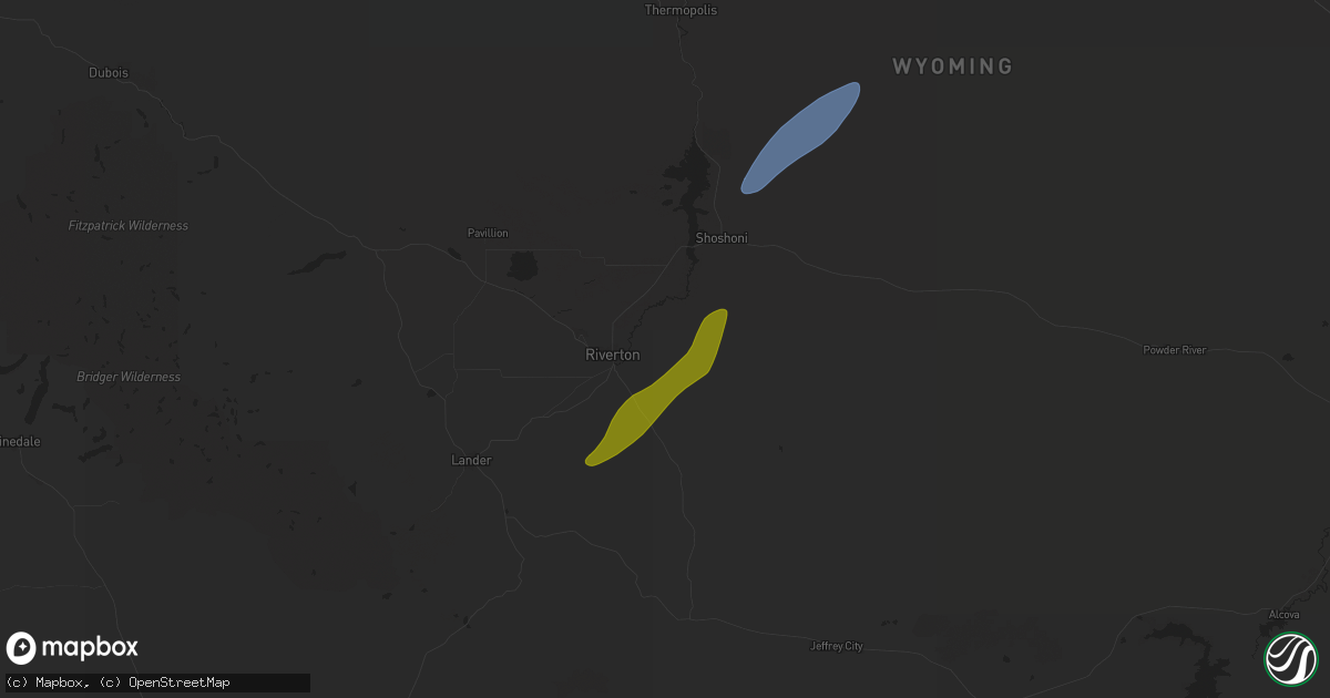 Hail map in Riverton, WY on August 26, 2024