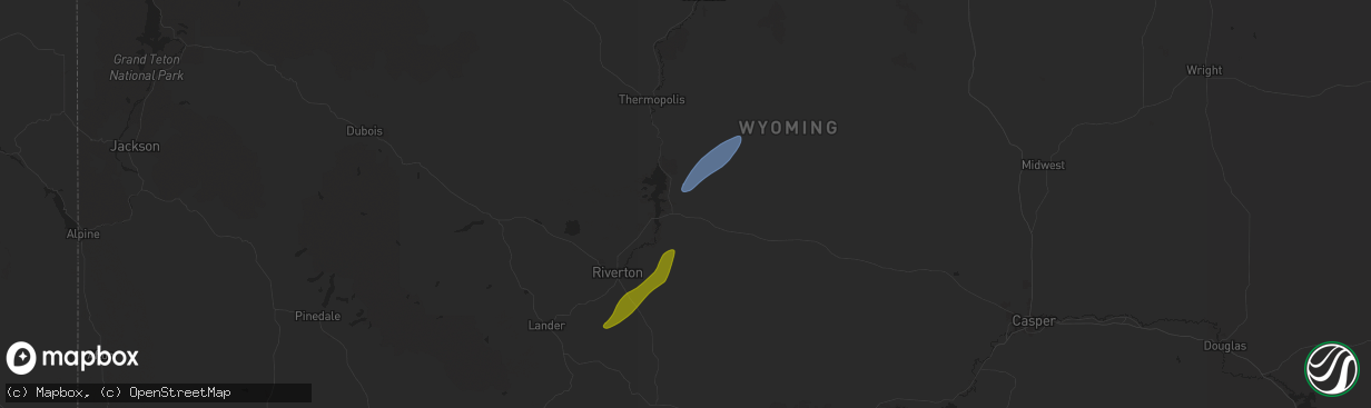 Hail map in Shoshoni, WY on August 26, 2024