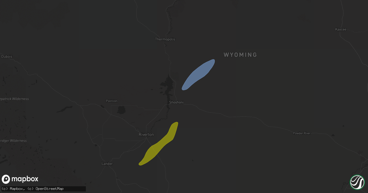 Hail map in Shoshoni, WY on August 26, 2024