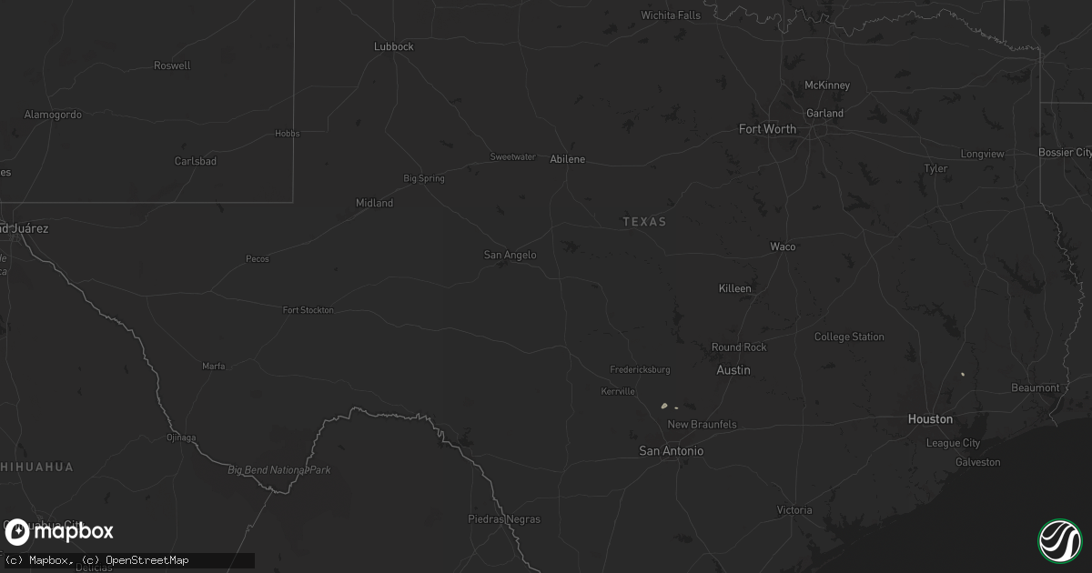 Hail map in Texas on August 26, 2024