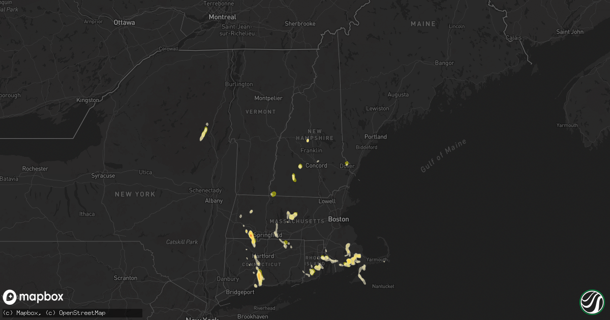 Hail map in Vermont on August 26, 2024