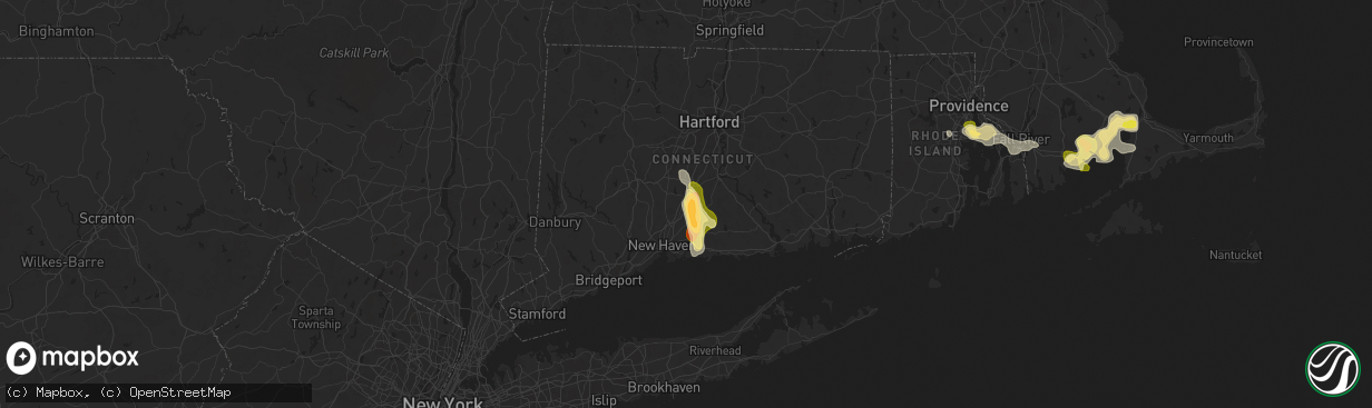 Hail map in Wallingford, CT on August 26, 2024