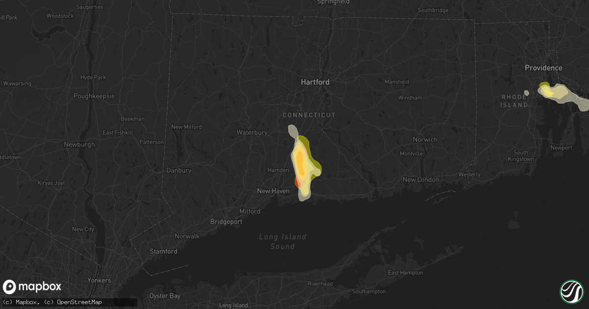 Hail map in Wallingford, CT on August 26, 2024