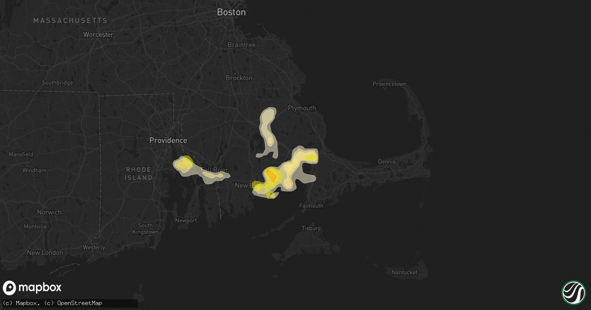 Hail map in Wareham, MA on August 26, 2024