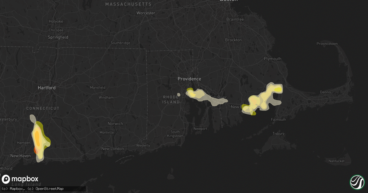 Hail map in Warwick, RI on August 26, 2024