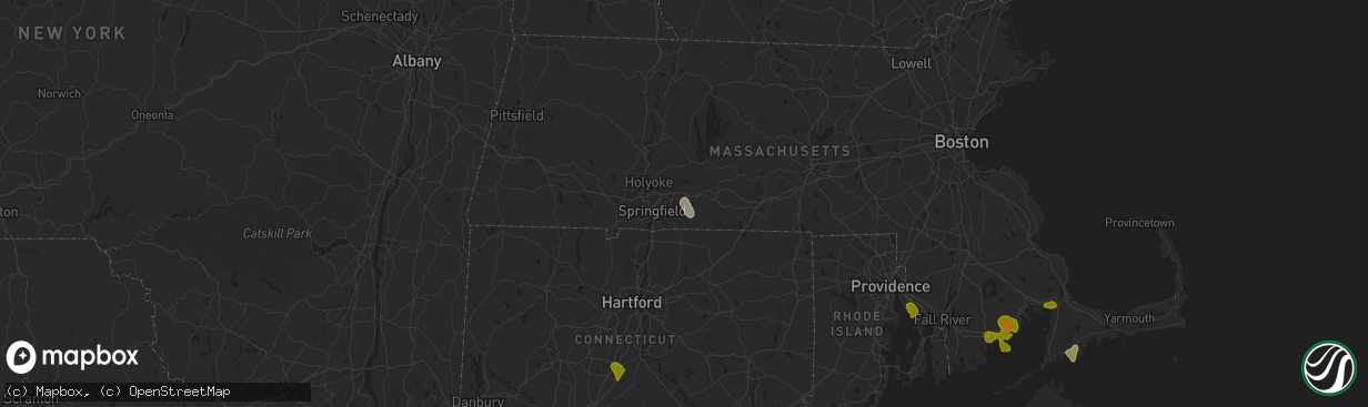 Hail map in Wilbraham, MA on August 26, 2024