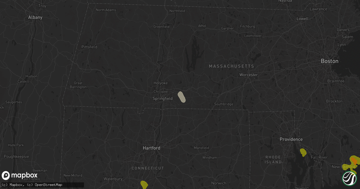 Hail map in Wilbraham, MA on August 26, 2024
