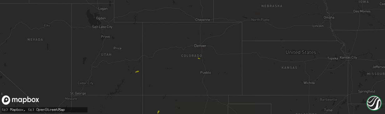 Hail map in Colorado on August 26, 2025
