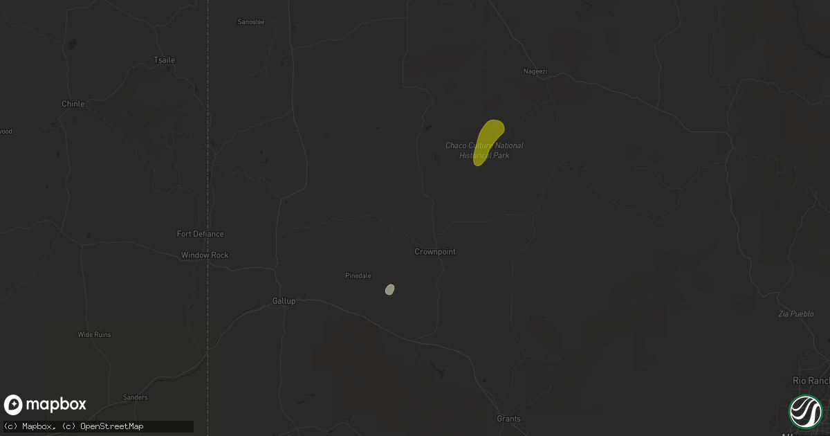 Hail map in Crownpoint, NM on August 26, 2025