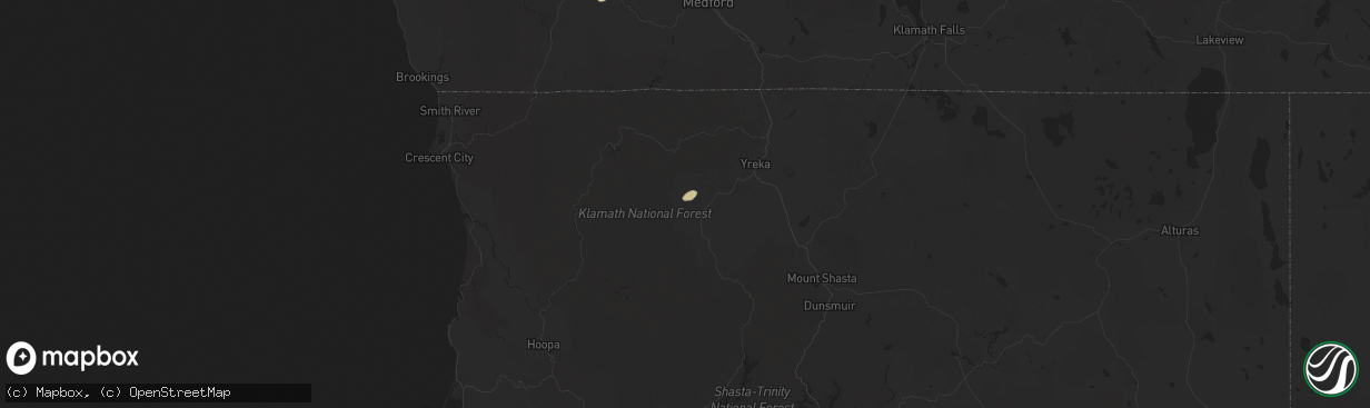 Hail map in Fort Jones, CA on August 26, 2025